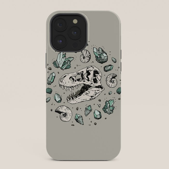 Geo-rex Vortex | Aquamarine | Dinosaur Skull Fossil Art iPhone Case Gallery Image 36