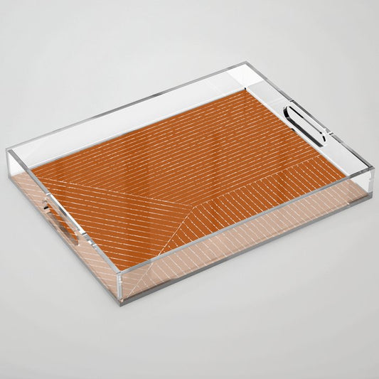 Lines (Rust) Acrylic Tray Gallery Image 1