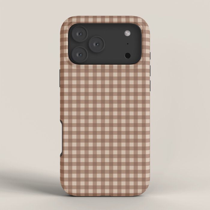 Gingham Plaid Pattern - Coffee Creme iPhone Case Gallery Image 4