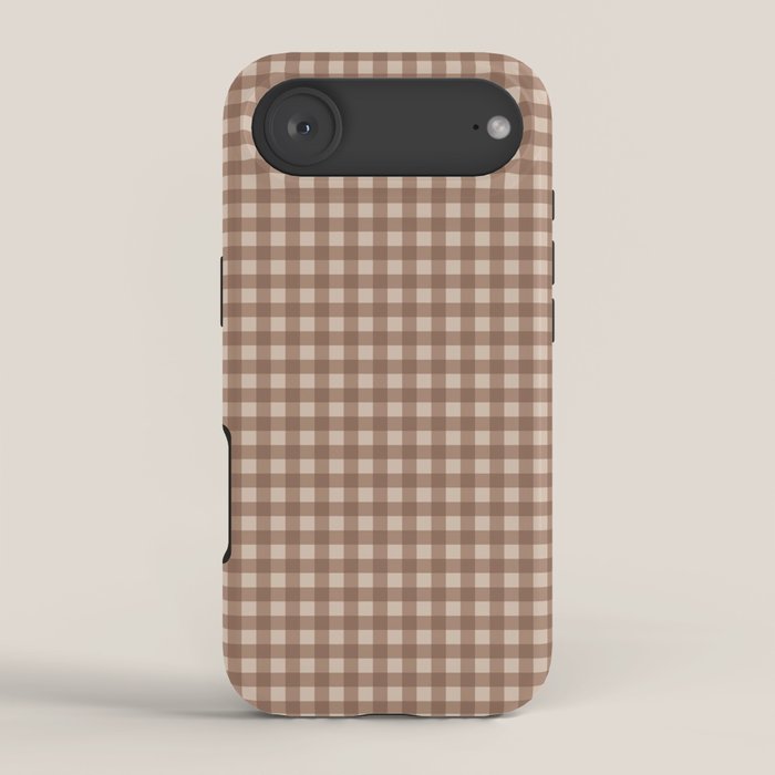 Gingham Plaid Pattern - Coffee Creme iPhone Case Gallery Image 2