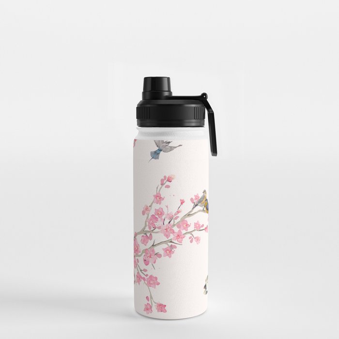 Birds and cherry blossoms Water Bottle Gallery Image 2