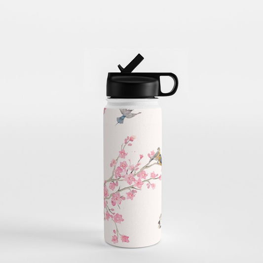 Birds and cherry blossoms Water Bottle Gallery Image 1