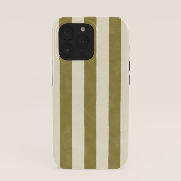 Cabana Stripe - moss green and cream iPhone Case Gallery Image 39