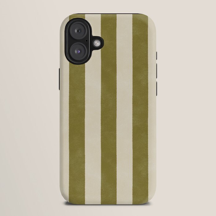Cabana Stripe - moss green and cream iPhone Case Gallery Image 10
