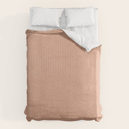 boho hexagon stripes - peach Duvet Cover Gallery Image 6