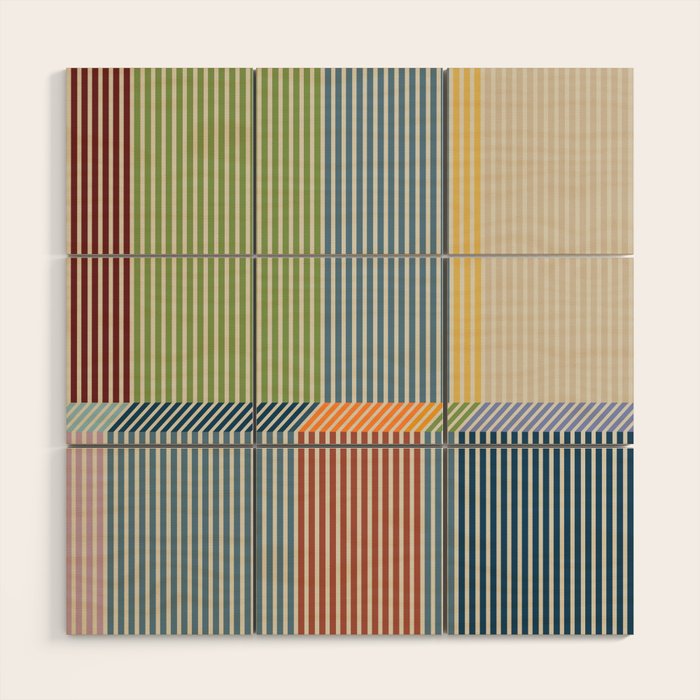 Linear Bauhaus Pattern 1 Wood Wall Art Gallery Image 3