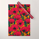 Red poppy garden Wrapping Paper Gallery Image 1