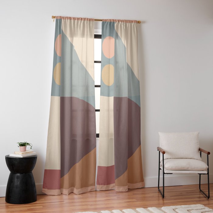 Abstract Geometric Shapes 47 Window Curtain Gallery Image 10