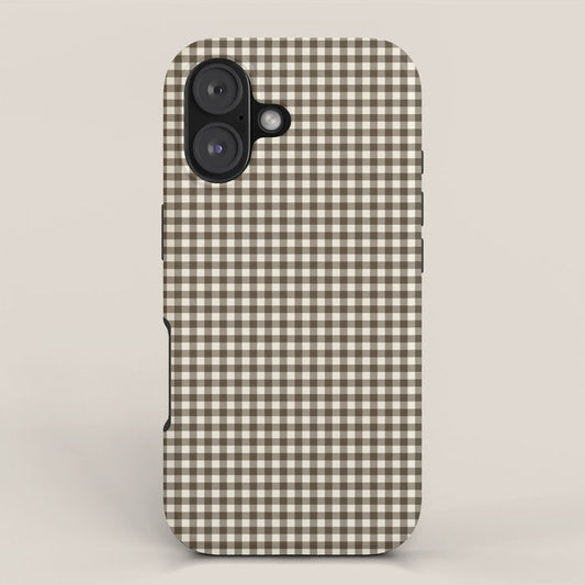 brown gingham iPhone Case Gallery Image 1
