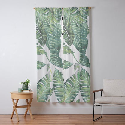 Jungle Leaves, Banana, Monstera #society6 Window Curtain Gallery Image 9