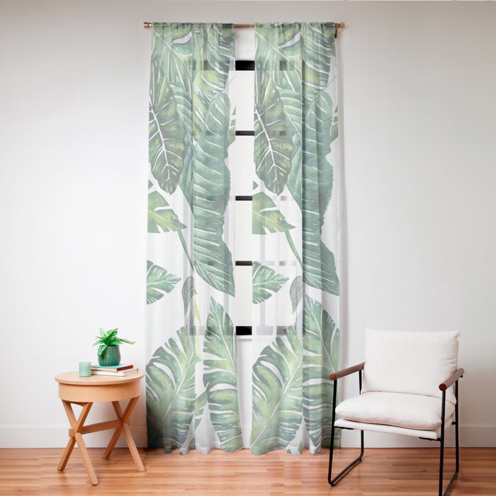 Jungle Leaves, Banana, Monstera #society6 Window Curtain Gallery Image 24