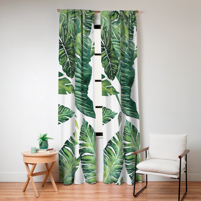 Jungle Leaves, Banana, Monstera #society6 Window Curtain Gallery Image 4