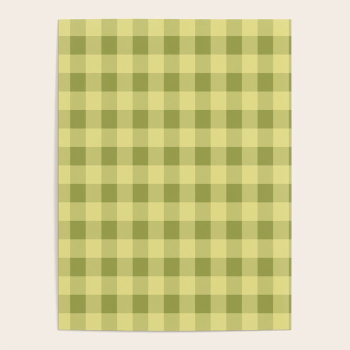 Gingham Large Lime Green Poster Gallery Image 3