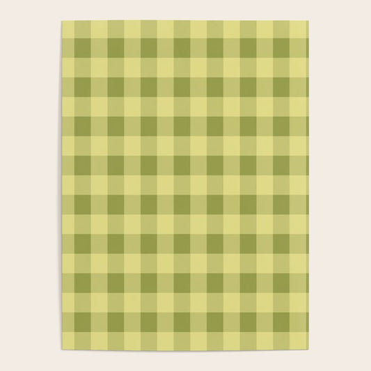 Gingham Large Lime Green Poster Gallery Image 2