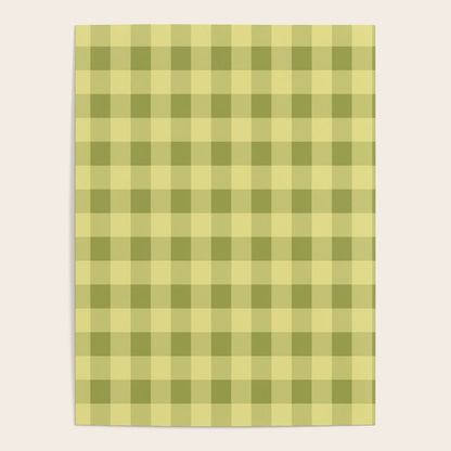 Gingham Large Lime Green Poster Gallery Image 4