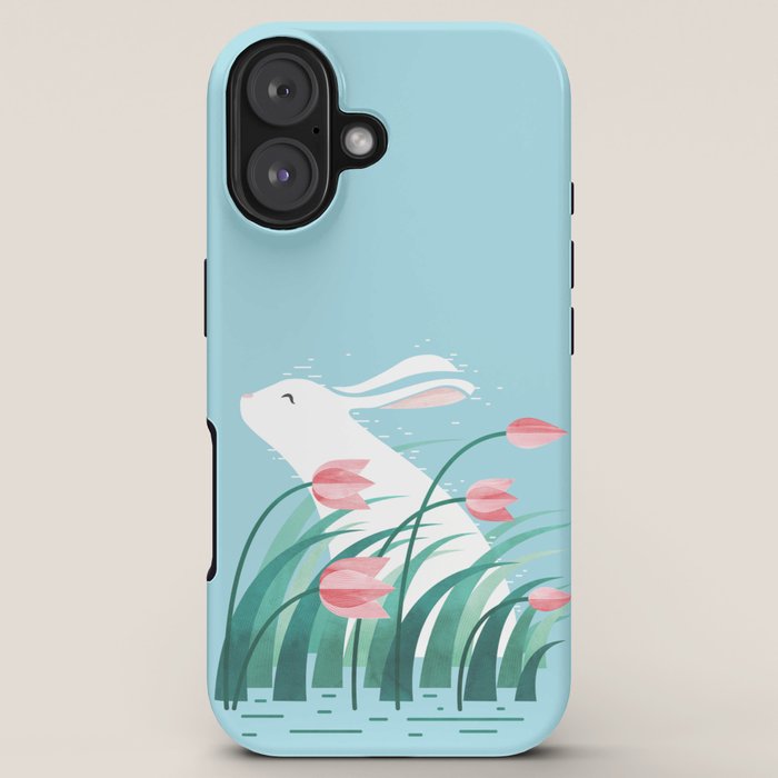 Rabbit Resting, Sky Blue Version iPhone Case Gallery Image 5