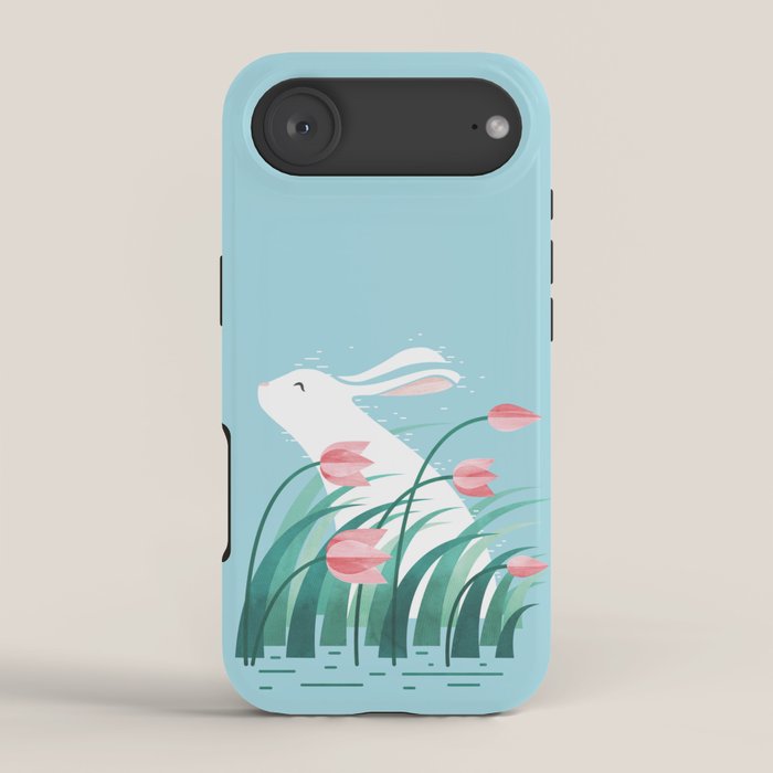 Rabbit Resting, Sky Blue Version iPhone Case Gallery Image 2