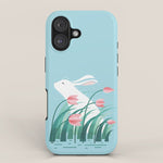 Rabbit Resting, Sky Blue Version iPhone Case Gallery Image 1