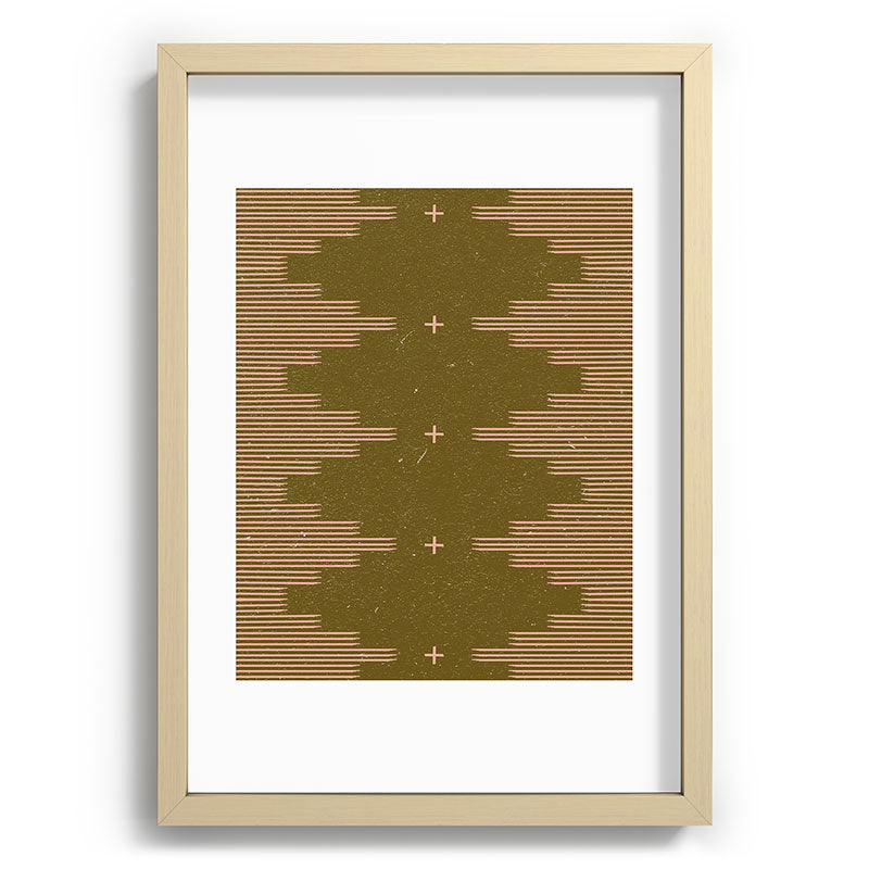 Southwestern Minimalist Retro Green & Pink Framed Art Print Gallery Image 97