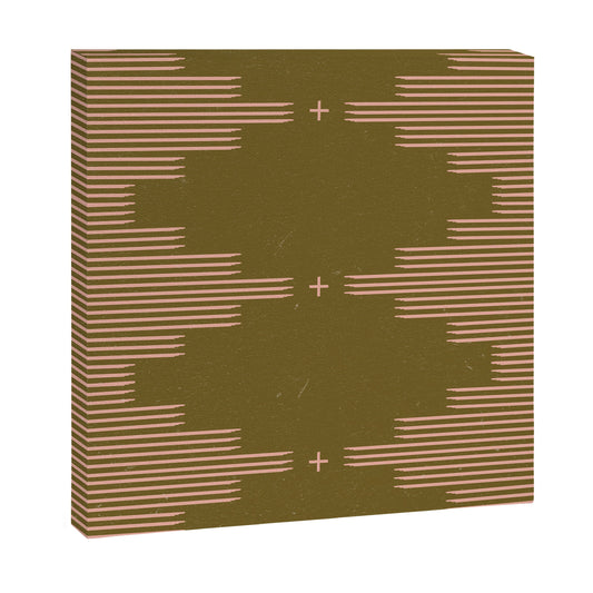 Southwestern Minimalist Retro Green & Pink Canvas Print Gallery Image 2
