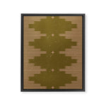 Southwestern Minimalist Retro Green & Pink Framed Canvas Print Gallery Image 1