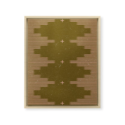 Southwestern Minimalist Retro Green & Pink Framed Canvas Print Gallery Image 22