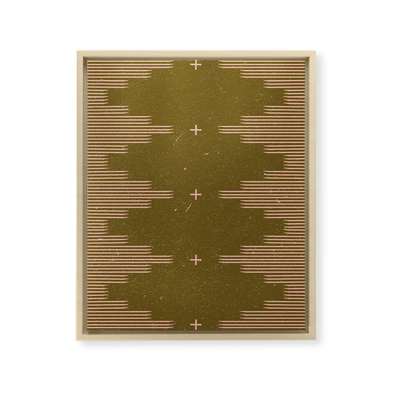 Southwestern Minimalist Retro Green & Pink Framed Canvas Print Gallery Image 19