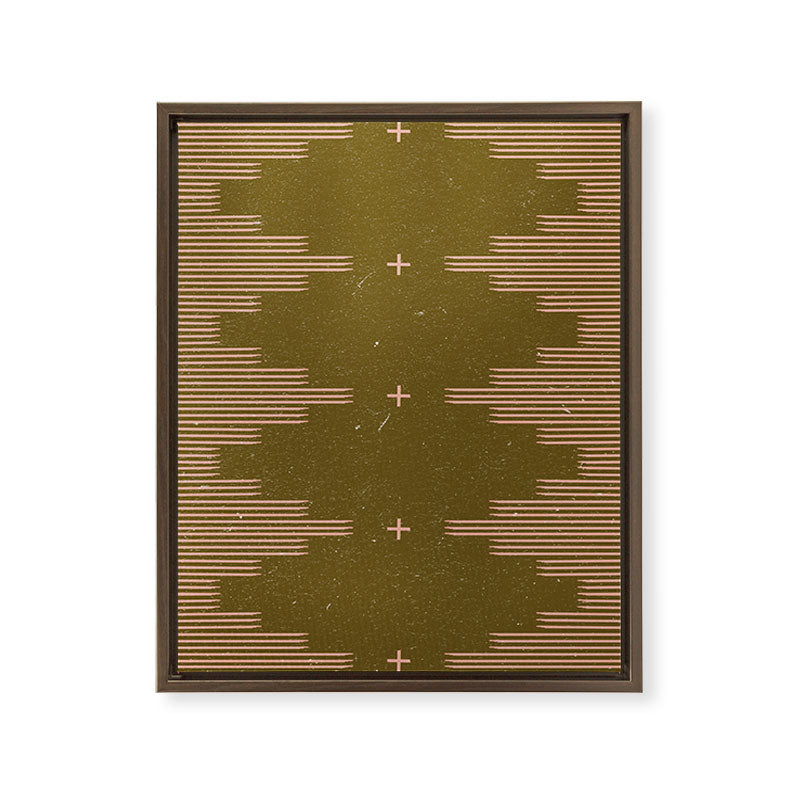 Southwestern Minimalist Retro Green & Pink Framed Canvas Print Gallery Image 14