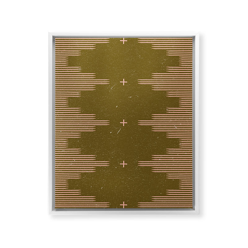 Southwestern Minimalist Retro Green & Pink Framed Canvas Print Gallery Image 28