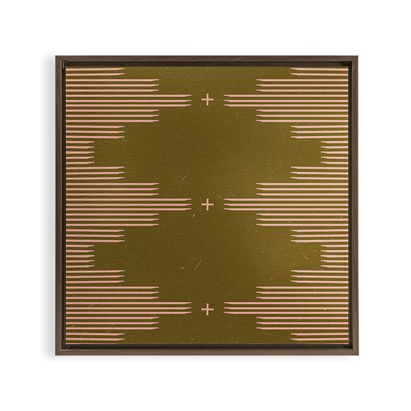 Southwestern Minimalist Retro Green & Pink Framed Canvas Print Gallery Image 15