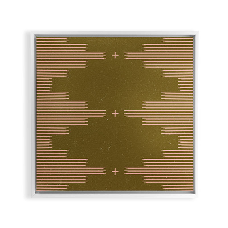 Southwestern Minimalist Retro Green & Pink Framed Canvas Print Gallery Image 33