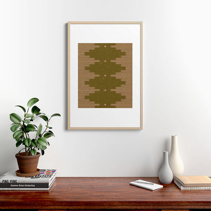 Southwestern Minimalist Retro Green & Pink Framed Art Print Gallery Image 28