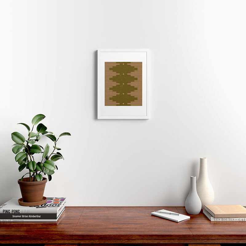 Southwestern Minimalist Retro Green & Pink Framed Art Print Gallery Image 32
