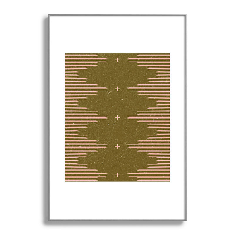 Southwestern Minimalist Retro Green & Pink Framed Art Print Gallery Image 138