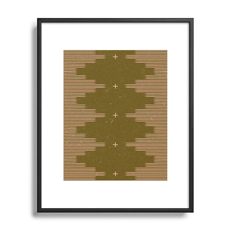 Southwestern Minimalist Retro Green & Pink Framed Art Print Gallery Image 112