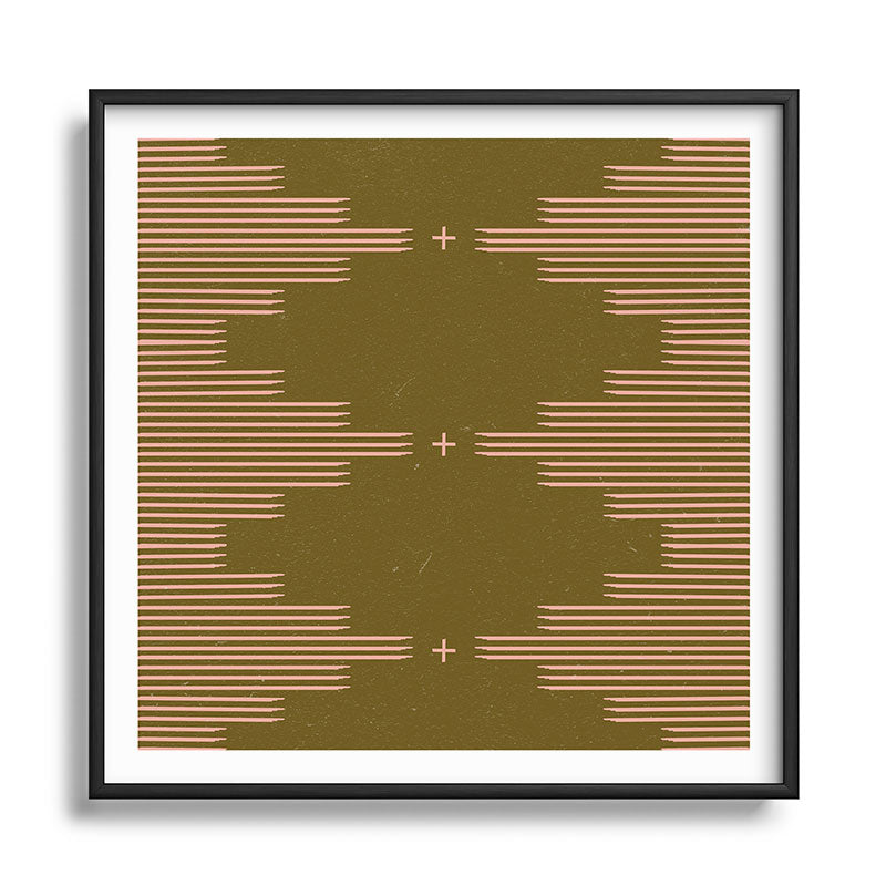Southwestern Minimalist Retro Green & Pink Framed Art Print Gallery Image 122