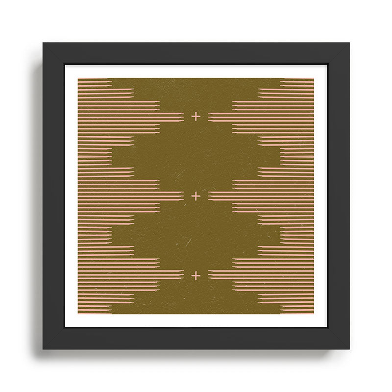 Southwestern Minimalist Retro Green & Pink Framed Art Print Gallery Image 2