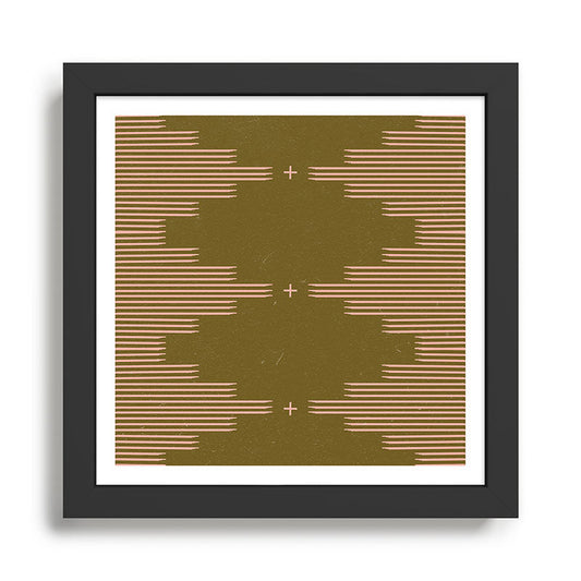 Southwestern Minimalist Retro Green & Pink Framed Art Print Gallery Image 2