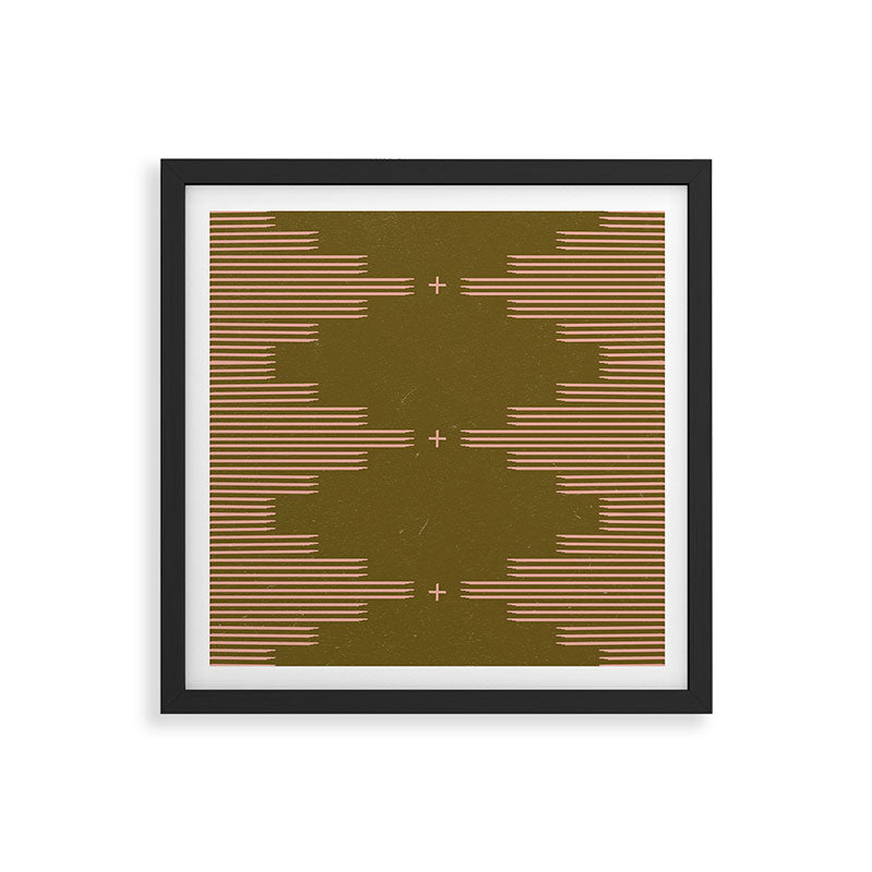 Southwestern Minimalist Retro Green & Pink Framed Art Print Gallery Image 7