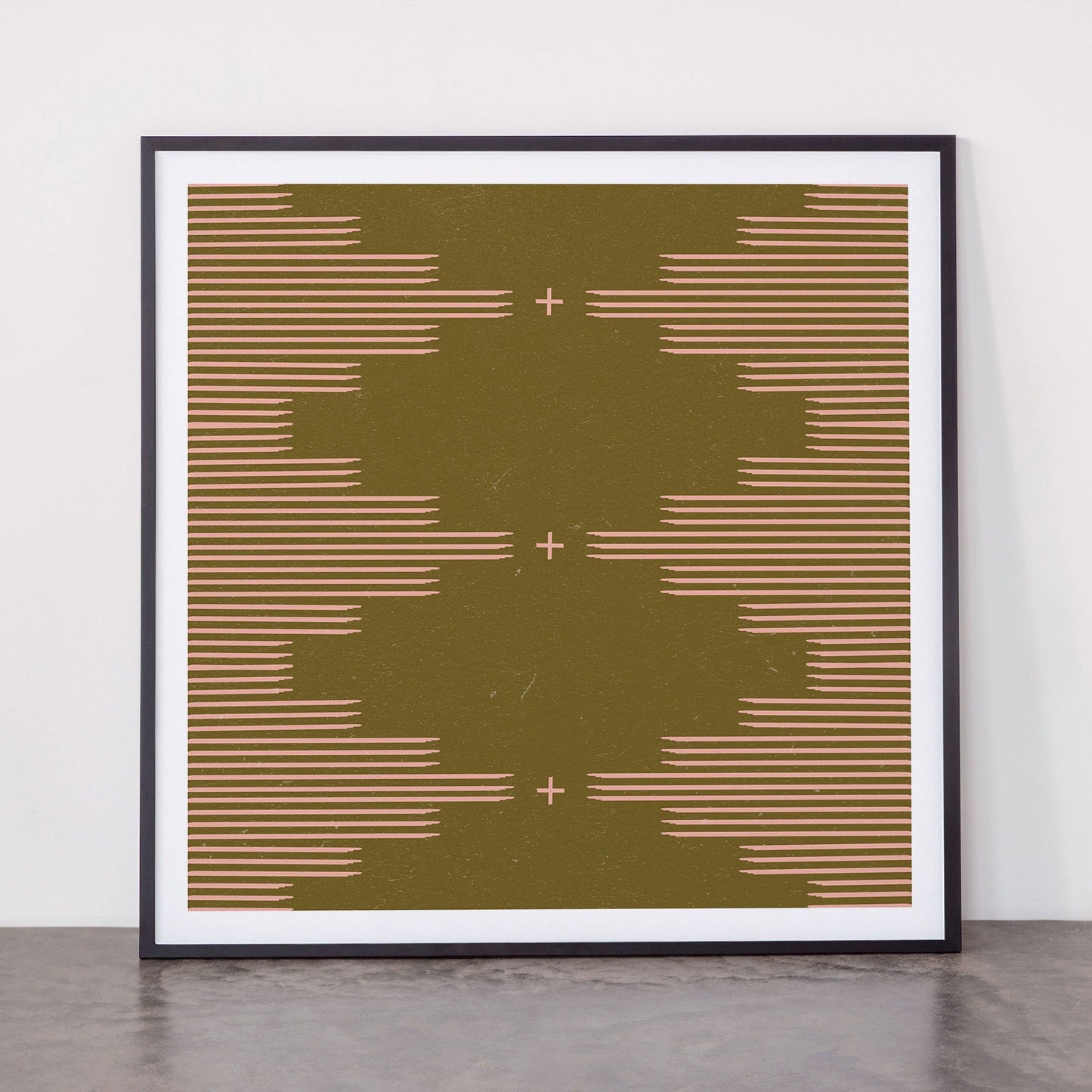 Southwestern Minimalist Retro Green & Pink Framed Art Print Gallery Image 11