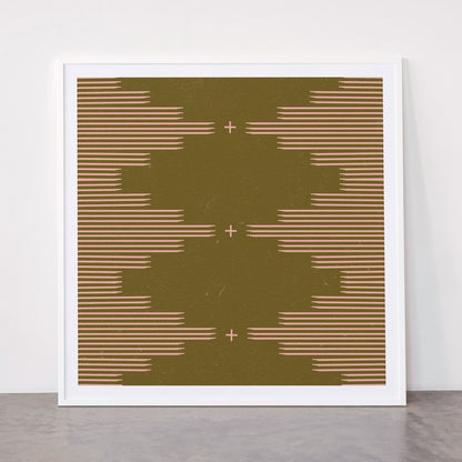 Southwestern Minimalist Retro Green & Pink Framed Art Print Gallery Image 43