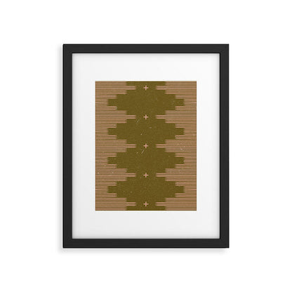 Southwestern Minimalist Retro Green & Pink Framed Art Print Gallery Image 1