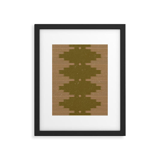 Southwestern Minimalist Retro Green & Pink Framed Art Print Gallery Image 1