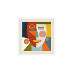 mid century geometric face Art Print Gallery Image 1