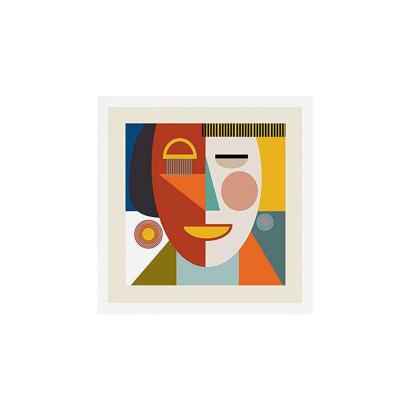mid century geometric face Art Print Gallery Image 1