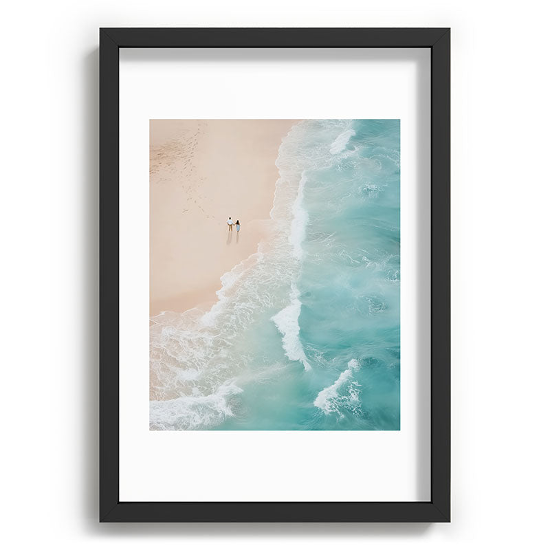 Couple on the Pastel Shore - Aerial Coastal Print Framed Art Print Gallery Image 59