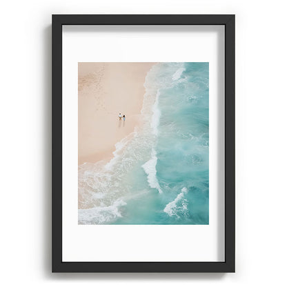 Couple on the Pastel Shore - Aerial Coastal Print Framed Art Print Gallery Image 59