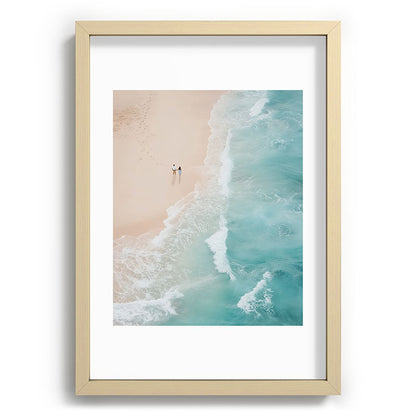 Couple on the Pastel Shore - Aerial Coastal Print Framed Art Print Gallery Image 71