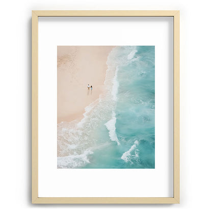 Couple on the Pastel Shore - Aerial Coastal Print Framed Art Print Gallery Image 72