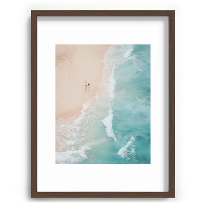 Couple on the Pastel Shore - Aerial Coastal Print Framed Art Print Gallery Image 67